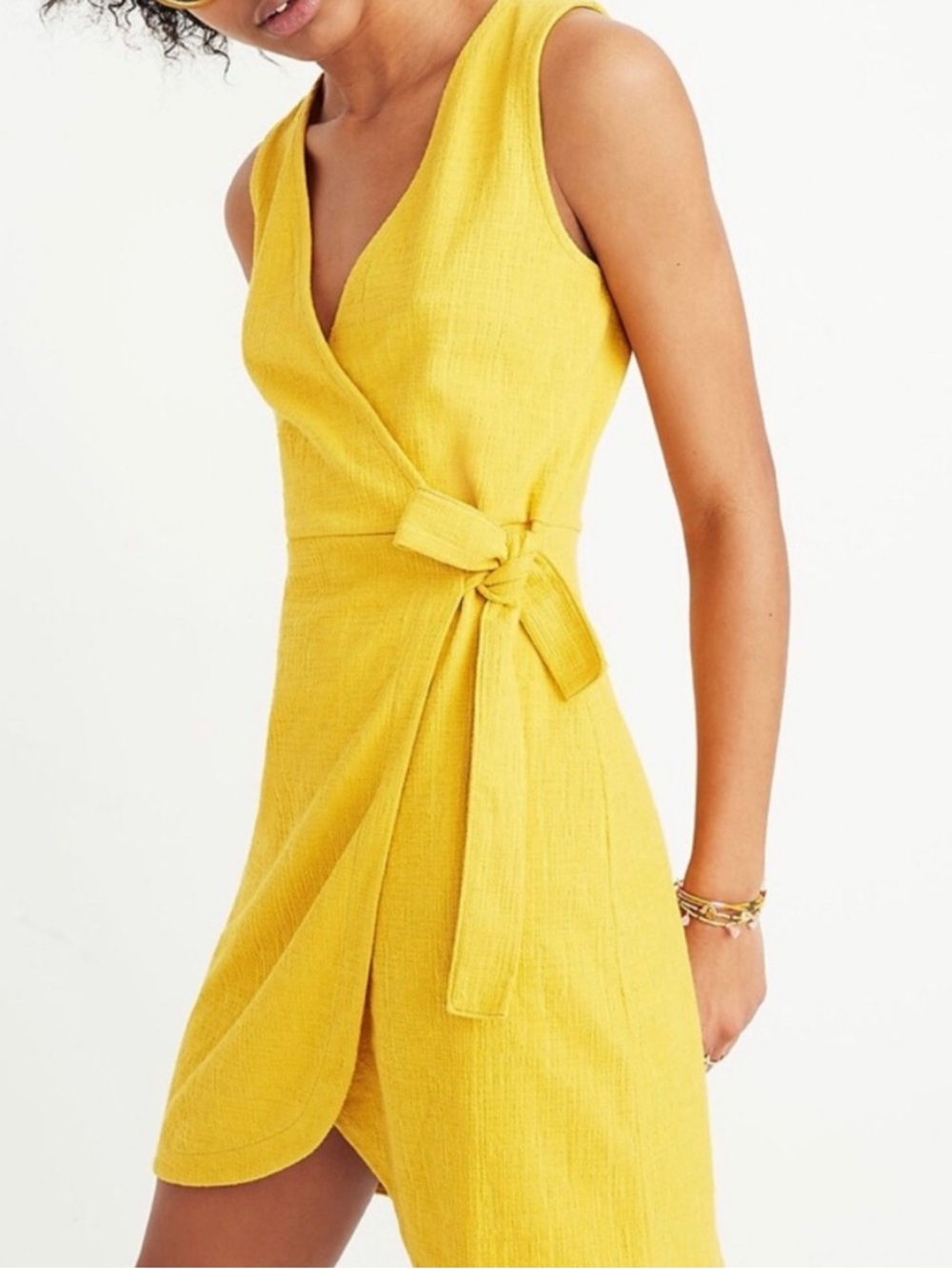Madewell Crosshatch Side-Tie Dress Women’s size medium